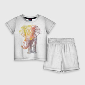 Детский костюм с шортами 3D с принтом Solar Elephant в Курске,  |  | красивый | крутой | рисунок | слон | узор