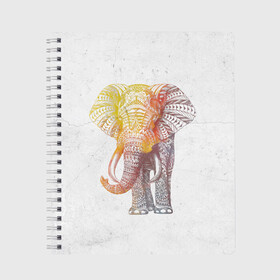 Тетрадь с принтом Solar Elephant в Курске, 100% бумага | 48 листов, плотность листов — 60 г/м2, плотность картонной обложки — 250 г/м2. Листы скреплены сбоку удобной пружинной спиралью. Уголки страниц и обложки скругленные. Цвет линий — светло-серый
 | красивый | крутой | рисунок | слон | узор