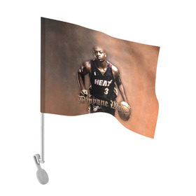 Флаг для автомобиля с принтом Баскетболист Dwyane Wade в Курске, 100% полиэстер | Размер: 30*21 см | chicago bulls | баскетбол | буллз | дуэйн уэйд | нба | чикаго