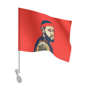 Флаг для автомобиля с принтом LeBron James в Курске, 100% полиэстер | Размер: 30*21 см | cleveland cavaliers | lebron james | nba. | баскетбол | баскетболист | джеймс леброн | кливленд кавальерс | нба