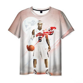 Мужская футболка 3D с принтом LeBron James в Курске, 100% полиэфир | прямой крой, круглый вырез горловины, длина до линии бедер | Тематика изображения на принте: cleveland cavaliers | lebron james | nba. | баскетбол | баскетболист | джеймс леброн | кливленд кавальерс | нба