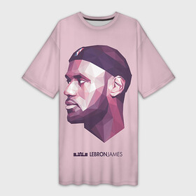 Платье-футболка 3D с принтом LeBron James в Курске,  |  | Тематика изображения на принте: cleveland cavaliers | lebron james | nba. | баскетбол | баскетболист | джеймс леброн | кливленд кавальерс | нба