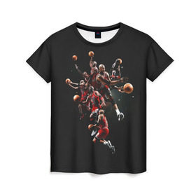 Женская футболка 3D с принтом Michael Jordan в Курске, 100% полиэфир ( синтетическое хлопкоподобное полотно) | прямой крой, круглый вырез горловины, длина до линии бедер | chicago bulls | michael jeffrey jordan | nba. | баскетбол | баскетболист | вашингтон уизардс | майкл джордан | нба | чикаго | чикаго буллз