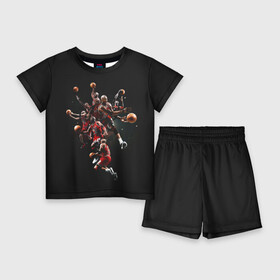 Детский костюм с шортами 3D с принтом Michael Jordan в Курске,  |  | chicago bulls | michael jeffrey jordan | nba. | баскетбол | баскетболист | вашингтон уизардс | майкл джордан | нба | чикаго | чикаго буллз