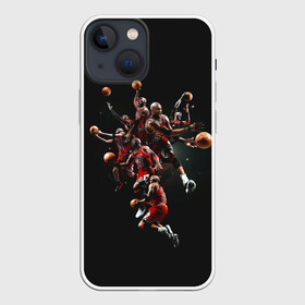 Чехол для iPhone 13 mini с принтом Michael Jordan в Курске,  |  | Тематика изображения на принте: chicago bulls | michael jeffrey jordan | nba. | баскетбол | баскетболист | вашингтон уизардс | майкл джордан | нба | чикаго | чикаго буллз