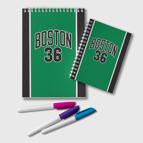 Блокнот с принтом Boston Celtics 36 в Курске, 100% бумага | 48 листов, плотность листов — 60 г/м2, плотность картонной обложки — 250 г/м2. Листы скреплены удобной пружинной спиралью. Цвет линий — светло-серый
 | 36 | boston celtics | shaquille oneal | бостон | бостон селтикс | нба | селтикс | шакил онил