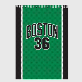 Скетчбук с принтом Boston Celtics 36 в Курске, 100% бумага
 | 48 листов, плотность листов — 100 г/м2, плотность картонной обложки — 250 г/м2. Листы скреплены сверху удобной пружинной спиралью | 36 | boston celtics | shaquille oneal | бостон | бостон селтикс | нба | селтикс | шакил онил