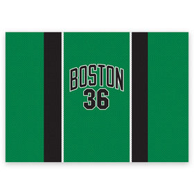 Поздравительная открытка с принтом Boston Celtics 36 в Курске, 100% бумага | плотность бумаги 280 г/м2, матовая, на обратной стороне линовка и место для марки
 | 36 | boston celtics | shaquille oneal | бостон | бостон селтикс | нба | селтикс | шакил онил