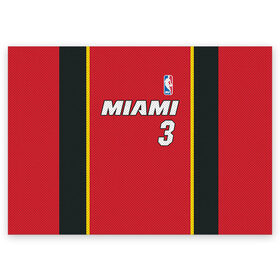 Поздравительная открытка с принтом Miami Heat 3 в Курске, 100% бумага | плотность бумаги 280 г/м2, матовая, на обратной стороне линовка и место для марки
 | 3 | dwyane wade | miami heat | nba |  дуэйн уэйд | баскетбол | майами | майами хит | нба