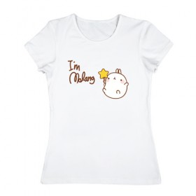 Женская футболка хлопок с принтом Кролик в Курске, 100% хлопок | прямой крой, круглый вырез горловины, длина до линии бедер, слегка спущенное плечо | 