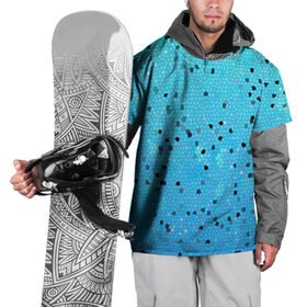 Накидка на куртку 3D с принтом Синий узор в Курске, 100% полиэстер |  | абстракция | арт | мозайка | рисунок | синий | текстура | узоры