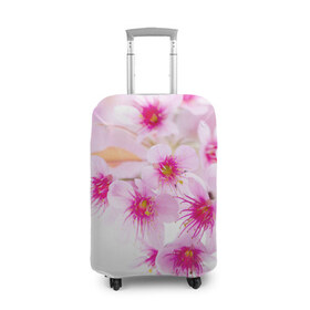 Чехол для чемодана 3D с принтом Цветы в Курске, 86% полиэфир, 14% спандекс | двустороннее нанесение принта, прорези для ручек и колес | женская | природа | растения | розовый | цветок | цветы