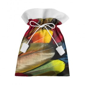Подарочный 3D мешок с принтом Перья в Курске, 100% полиэстер | Размер: 29*39 см | новый | перья | рисунок | текстура | узоры | цветной