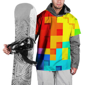 Накидка на куртку 3D с принтом Pixel-Fon в Курске, 100% полиэстер |  | Тематика изображения на принте: кубики | пиксель | разноцветный | текстура | яркий