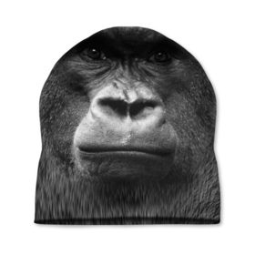 Шапка 3D с принтом Взгляд в Курске, 100% полиэстер | универсальный размер, печать по всей поверхности изделия | взгляд | голова | животные | о.м.с.к. | обезьяна | природа
