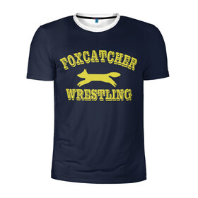 Мужская футболка 3D спортивная с принтом Foxcather team в Курске, 100% полиэстер с улучшенными характеристиками | приталенный силуэт, круглая горловина, широкие плечи, сужается к линии бедра | foxcatcher | freestyle | wrestling | борьба | вольная