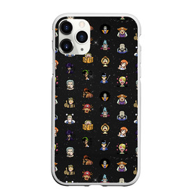 Чехол для iPhone 11 Pro матовый с принтом One Piece Pixel art pattern в Курске, Силикон |  | 8 bit | ace | chopper | luffy | one piece | pattern | pixel art | space | zorro