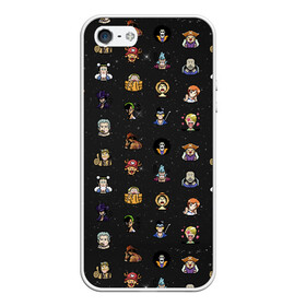 Чехол для iPhone 5/5S матовый с принтом One Piece Pixel art pattern в Курске, Силикон | Область печати: задняя сторона чехла, без боковых панелей | 8 bit | ace | chopper | luffy | one piece | pattern | pixel art | space | zorro