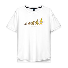 Мужская футболка хлопок Oversize с принтом Эволюция Гомера в Курске, 100% хлопок | свободный крой, круглый ворот, “спинка” длиннее передней части | homer simpson | the simpsons | гомер | симпсоны | эволюция
