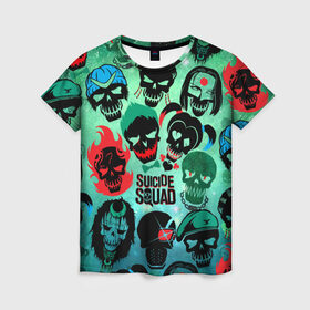 Женская футболка 3D с принтом Suicide Squad в Курске, 100% полиэфир ( синтетическое хлопкоподобное полотно) | прямой крой, круглый вырез горловины, длина до линии бедер | harley quinn | suicide squad | харли квинн