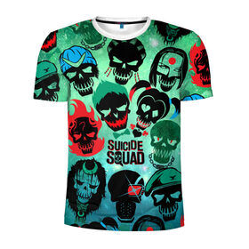 Мужская футболка 3D спортивная с принтом Suicide Squad в Курске, 100% полиэстер с улучшенными характеристиками | приталенный силуэт, круглая горловина, широкие плечи, сужается к линии бедра | harley quinn | suicide squad | харли квинн