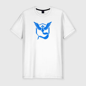 Мужская футболка премиум с принтом TEAM MYSTIC в Курске, 92% хлопок, 8% лайкра | приталенный силуэт, круглый вырез ворота, длина до линии бедра, короткий рукав | Тематика изображения на принте: покемон го