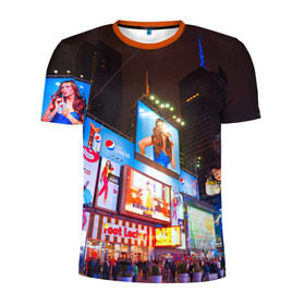 Мужская футболка 3D спортивная с принтом Авеню стрит в Курске, 100% полиэстер с улучшенными характеристиками | приталенный силуэт, круглая горловина, широкие плечи, сужается к линии бедра | америка | город | европа | китай | красота | новинки | ночь | огонь | пейзаж | свет