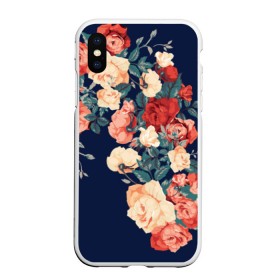 Чехол силиконовый для Apple iPhone XS Max матовый NEW с принтом Fashion flowers в Курске, Силикон | Область печати: задняя сторона чехла, без боковых панелей | fashion | flower | мода | фэшн | цветы