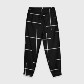 Детские брюки 3D с принтом Geometric (2) в Курске, 100% полиэстер | манжеты по низу, эластичный пояс регулируется шнурком, по бокам два кармана без застежек, внутренняя часть кармана из мелкой сетки | geometric | белый | геометрик | линии | текстура | чёрный
