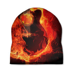 Шапка 3D с принтом Пылающая гитара в Курске, 100% полиэстер | универсальный размер, печать по всей поверхности изделия | 3d | гитара | металл | музыкальный инструмент | огонь | пламя | рок | стихия