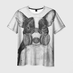 Мужская футболка 3D с принтом Cool Dog в Курске, 100% полиэфир | прямой крой, круглый вырез горловины, длина до линии бедер | красивый | крутой | маска | пес | рисунок | узор