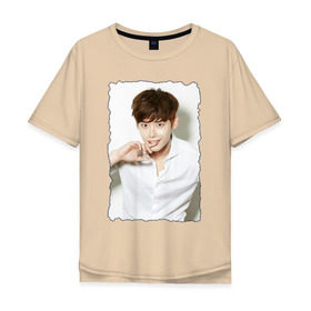 Мужская футболка хлопок Oversize с принтом Ли Чон Сок в Курске, 100% хлопок | свободный крой, круглый ворот, “спинка” длиннее передней части | korea | актер | дорамы. дорама | корейская дорама | корейские дорамы | корея | ли чон сок