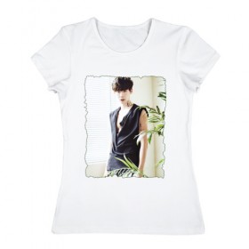 Женская футболка хлопок с принтом Дорамы в Курске, 100% хлопок | прямой крой, круглый вырез горловины, длина до линии бедер, слегка спущенное плечо | korea | актер | дорамы. дорама | корейская дорама | корейские дорамы | корея