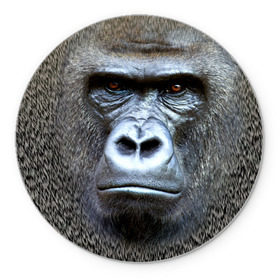 Коврик круглый с принтом Взгляд в Курске, резина и полиэстер | круглая форма, изображение наносится на всю лицевую часть | взгляд | голова | животные | обезьяна | природа