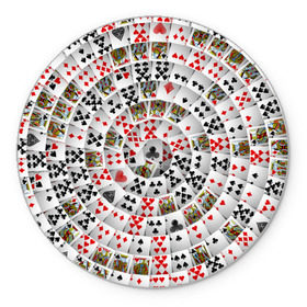 Коврик круглый с принтом Игральные карты 3 в Курске, резина и полиэстер | круглая форма, изображение наносится на всю лицевую часть | Тематика изображения на принте: карты | настольные игры | пасьянс | покер