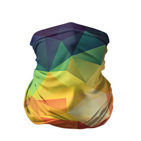 Бандана-труба 3D с принтом Радужный LOY POLY в Курске, 100% полиэстер, ткань с особыми свойствами — Activecool | плотность 150‒180 г/м2; хорошо тянется, но сохраняет форму | радуга | треугольники | цвет | ярко