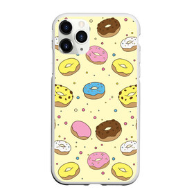 Чехол для iPhone 11 Pro матовый с принтом Сладкие пончики в Курске, Силикон |  | булочки | гомер симпсон | еда | пончики | сладости