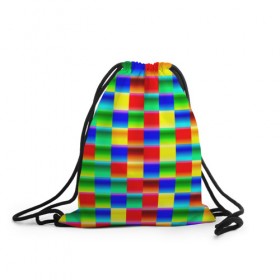 Рюкзак-мешок 3D с принтом Кубики в Курске, 100% полиэстер | плотность ткани — 200 г/м2, размер — 35 х 45 см; лямки — толстые шнурки, застежка на шнуровке, без карманов и подкладки | абстракция | кубики | пиксели | плитка | разноцветный | яркий