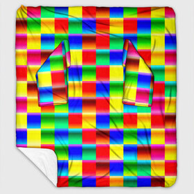Плед с рукавами с принтом Кубики в Курске, 100% полиэстер | Закругленные углы, все края обработаны. Ткань не мнется и не растягивается. Размер 170*145 | абстракция | кубики | пиксели | плитка | разноцветный | яркий