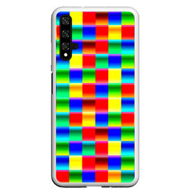 Чехол для Honor 20 с принтом Кубики в Курске, Силикон | Область печати: задняя сторона чехла, без боковых панелей | абстракция | кубики | пиксели | плитка | разноцветный | яркий