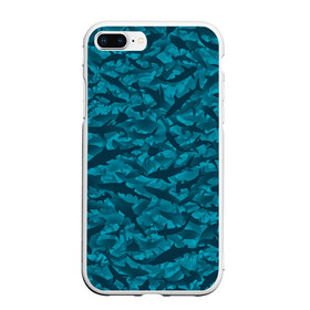 Чехол для iPhone 7Plus/8 Plus матовый с принтом Акулы в Курске, Силикон | Область печати: задняя сторона чехла, без боковых панелей | камуфляж | море | океан | рыба | рыбак | рыбалка