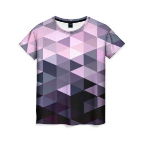Женская футболка 3D с принтом Pixel Polygon в Курске, 100% полиэфир ( синтетическое хлопкоподобное полотно) | прямой крой, круглый вырез горловины, длина до линии бедер | геометрия | полигоны | треугольник