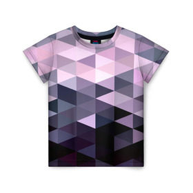 Детская футболка 3D с принтом Pixel Polygon в Курске, 100% гипоаллергенный полиэфир | прямой крой, круглый вырез горловины, длина до линии бедер, чуть спущенное плечо, ткань немного тянется | геометрия | полигоны | треугольник