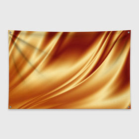 Флаг-баннер с принтом Golden Silk в Курске, 100% полиэстер | размер 67 х 109 см, плотность ткани — 95 г/м2; по краям флага есть четыре люверса для крепления | gold | golden silk | textile | texture | золотой шёлк | текстиль | текстура | ткань