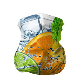 Бандана-труба 3D с принтом Мятный смузи в Курске, 100% полиэстер, ткань с особыми свойствами — Activecool | плотность 150‒180 г/м2; хорошо тянется, но сохраняет форму | вода | еда | зима | искусство | лайм | лимон | листья | новинки | природа | солнце | фрукты