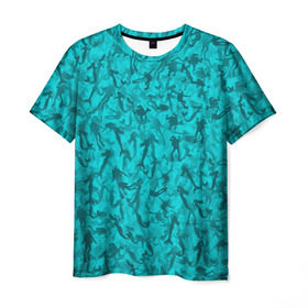 Мужская футболка 3D с принтом Аквалангисты и русалки в Курске, 100% полиэфир | прямой крой, круглый вырез горловины, длина до линии бедер | вода | море | океан | охота | рыба | рыбак | рыбалка