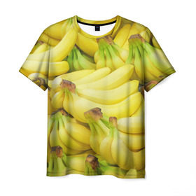 Мужская футболка 3D с принтом бананы в Курске, 100% полиэфир | прямой крой, круглый вырез горловины, длина до линии бедер | Тематика изображения на принте: 