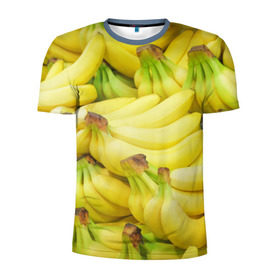 Мужская футболка 3D спортивная с принтом бананы в Курске, 100% полиэстер с улучшенными характеристиками | приталенный силуэт, круглая горловина, широкие плечи, сужается к линии бедра | 