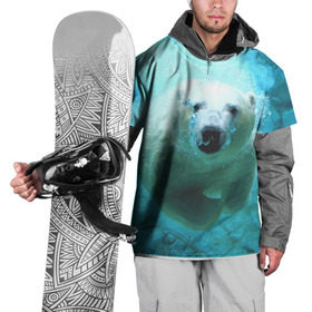 Накидка на куртку 3D с принтом медведь в Курске, 100% полиэстер |  | медведь | пловец