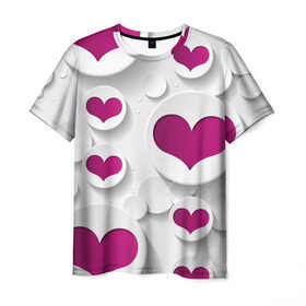 Мужская футболка 3D с принтом серца в Курске, 100% полиэфир | прямой крой, круглый вырез горловины, длина до линии бедер | сердце